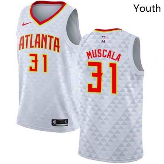 Youth Nike Atlanta Hawks 31 Mike Muscala Authentic White NBA Jersey Association Edition